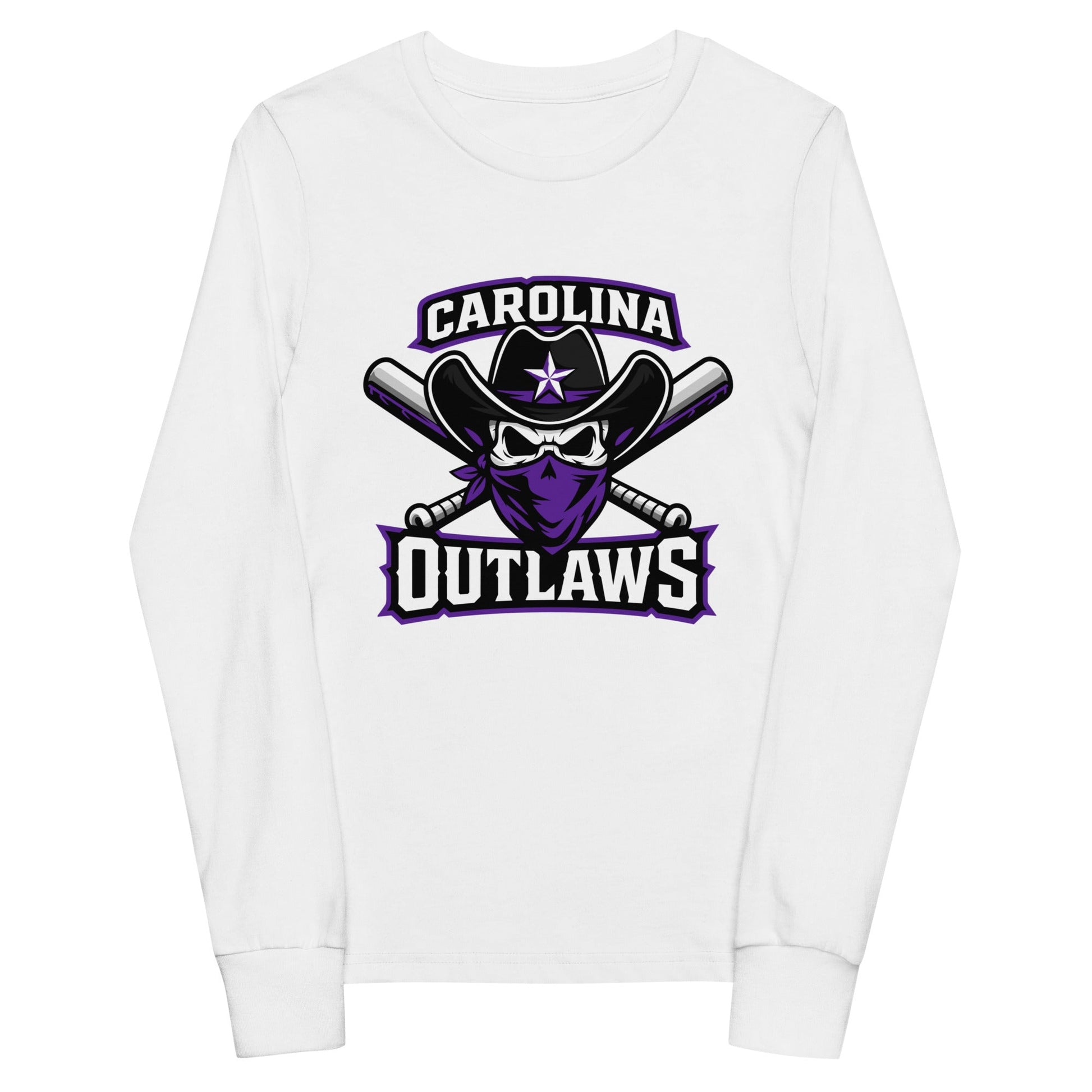 Performance | Youth Long Sleeve T-Shirt | Carolina Outlaws Baseball | Crest Logo