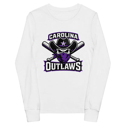 Performance | Youth Long Sleeve T-Shirt | Carolina Outlaws Baseball | Crest Logo