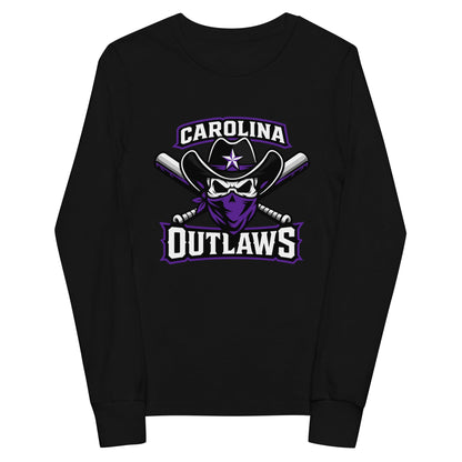Performance | Youth Long Sleeve T-Shirt | Carolina Outlaws Baseball | Crest Logo