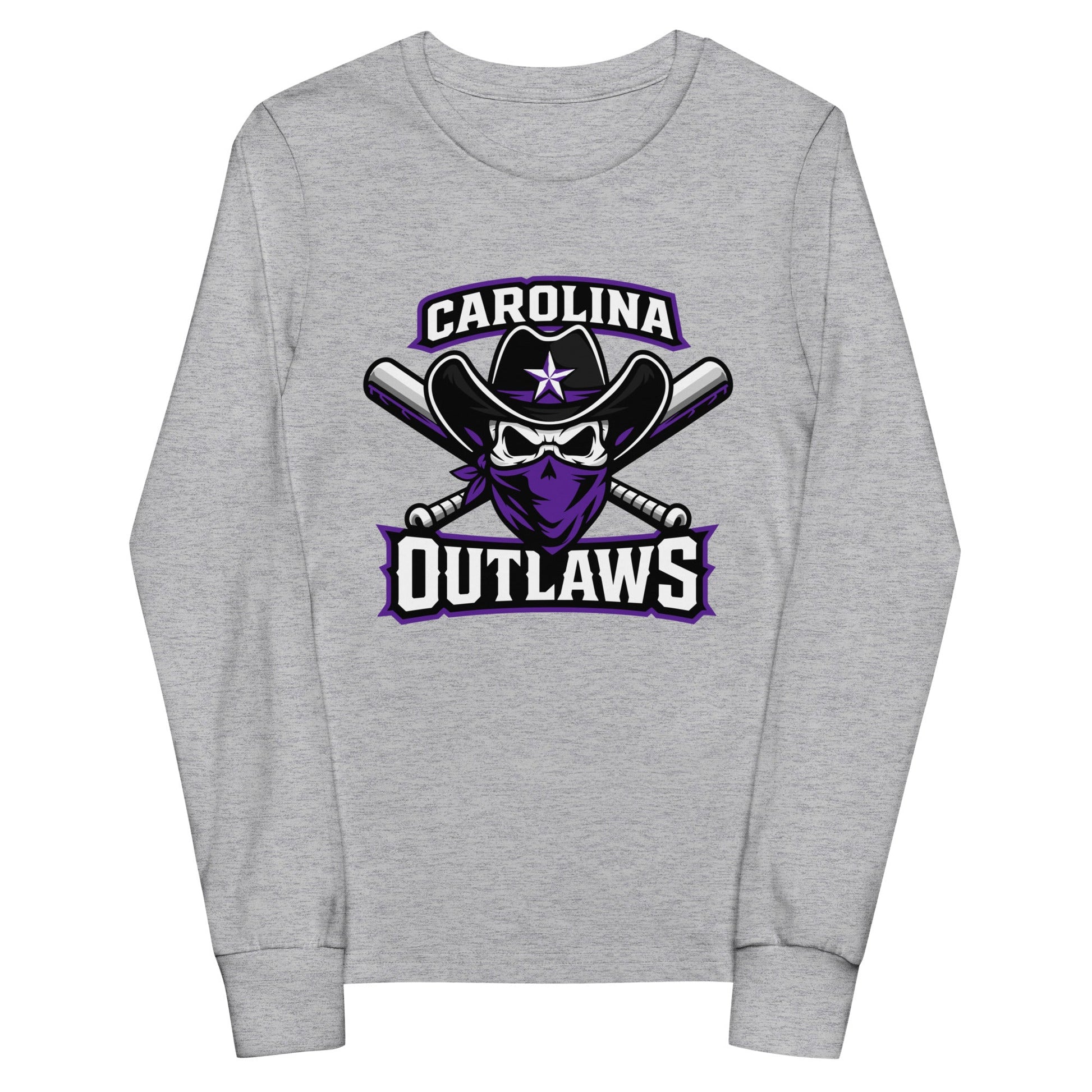 Performance | Youth Long Sleeve T-Shirt | Carolina Outlaws Baseball | Crest Logo