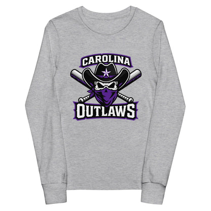 Performance | Youth Long Sleeve T-Shirt | Carolina Outlaws Baseball | Crest Logo