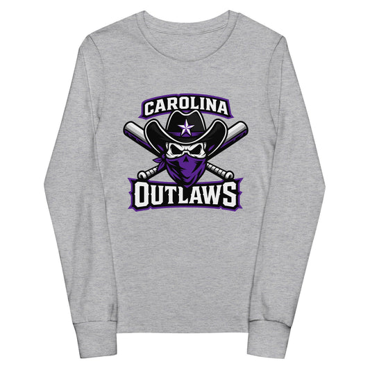Performance | Youth Long Sleeve T-Shirt | Carolina Outlaws Baseball | Crest Logo