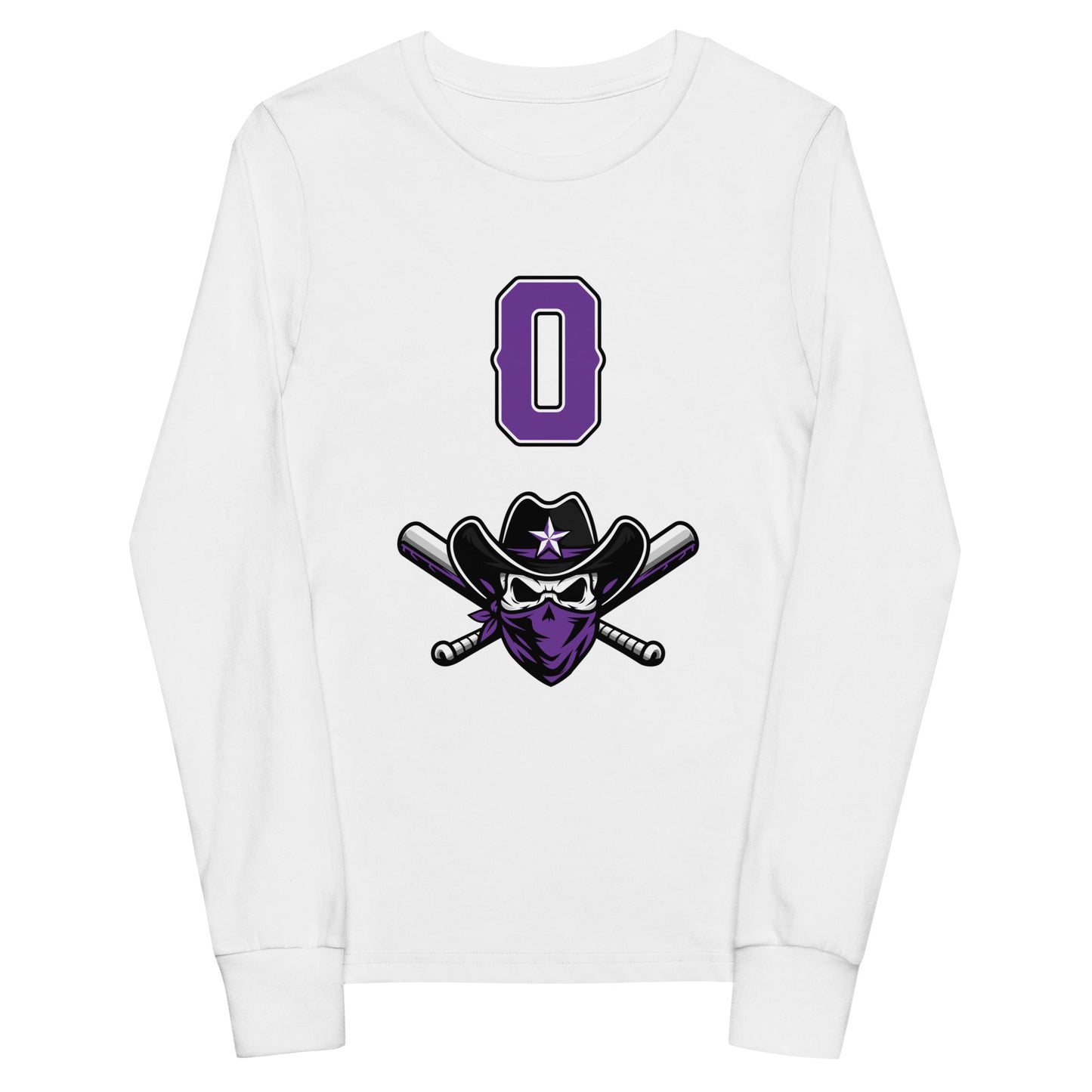 Performance | Youth Long Sleeve T-Shirt | Carolina Outlaws Baseball | Purple Renegades Logo