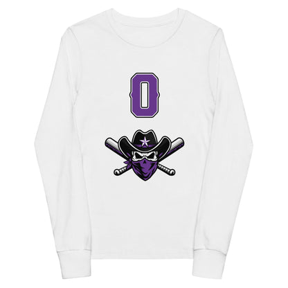 Performance | Youth Long Sleeve T-Shirt | Carolina Outlaws Baseball | Purple Renegades Logo