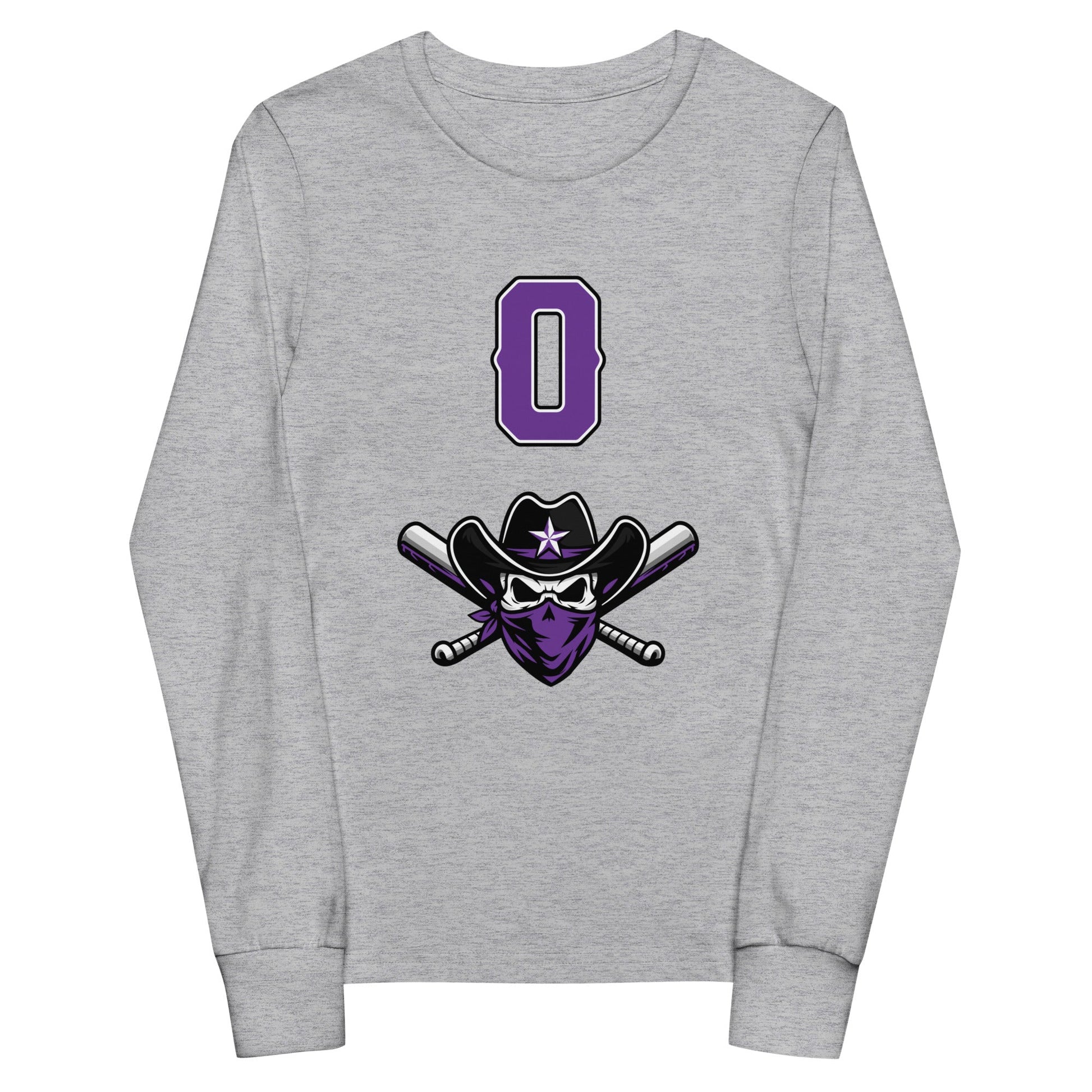 Performance | Youth Long Sleeve T-Shirt | Carolina Outlaws Baseball | Purple Renegades Logo