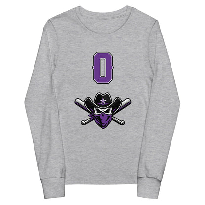 Performance | Youth Long Sleeve T-Shirt | Carolina Outlaws Baseball | Purple Renegades Logo