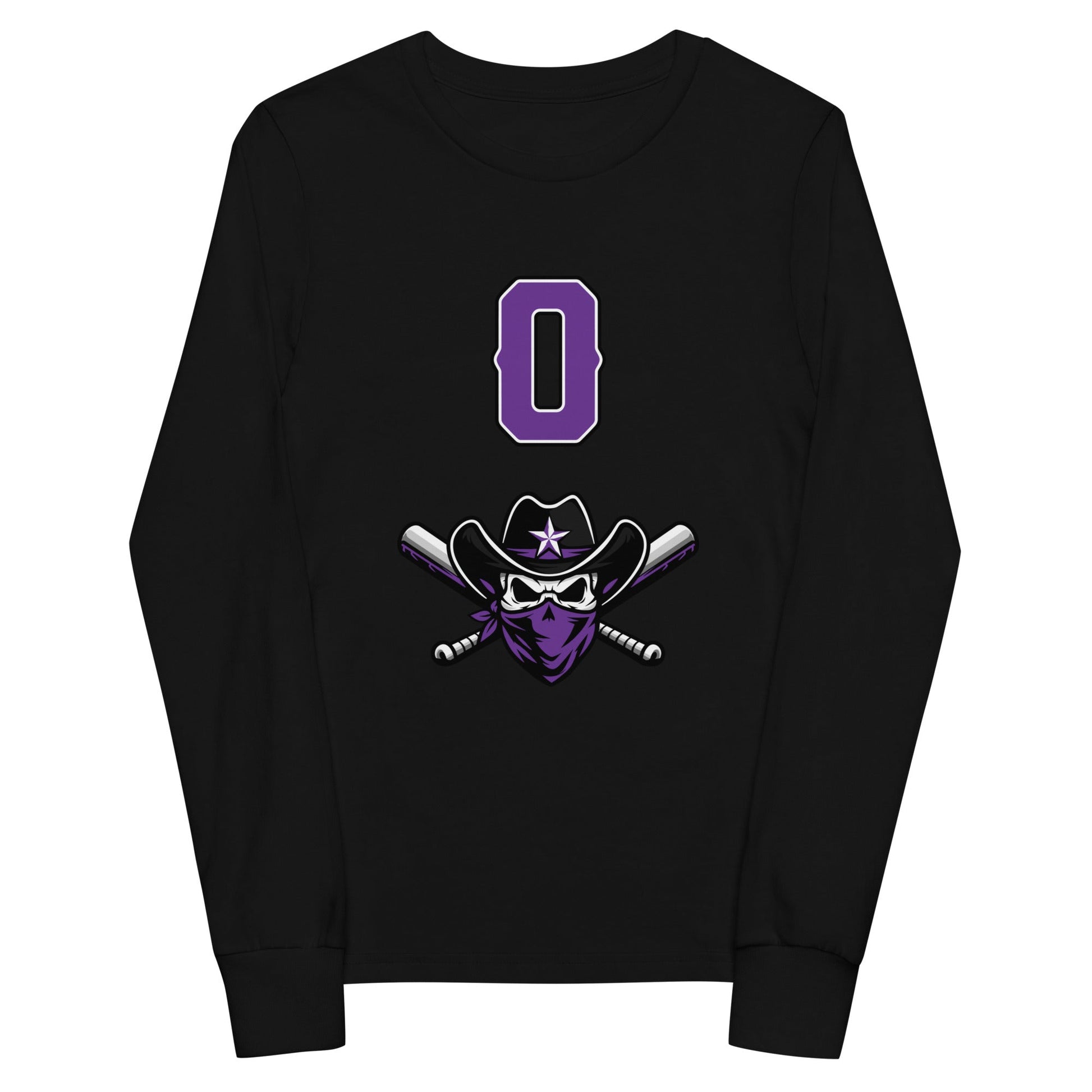 Performance | Youth Long Sleeve T-Shirt | Carolina Outlaws Baseball | Purple Renegades Logo