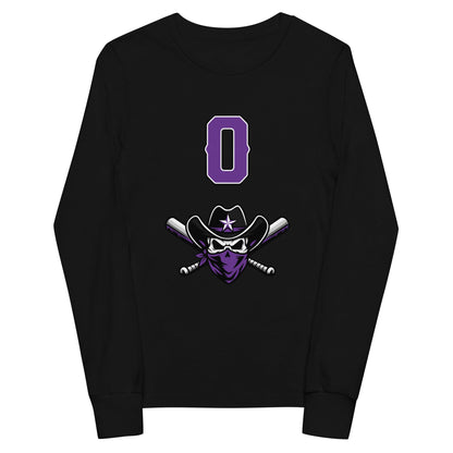 Performance | Youth Long Sleeve T-Shirt | Carolina Outlaws Baseball | Purple Renegades Logo