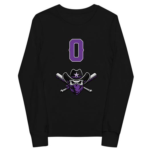 Performance | Youth Long Sleeve T-Shirt | Carolina Outlaws Baseball | Purple Renegades Logo