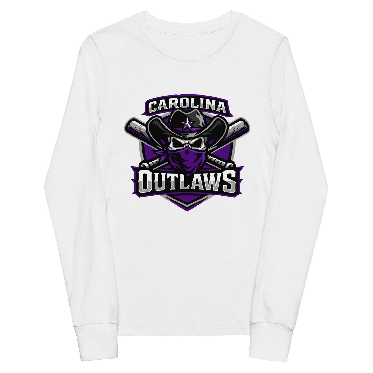 Performance | Youth Long Sleeve T-Shirt | Carolina Outlaws Baseball | Shield Logo