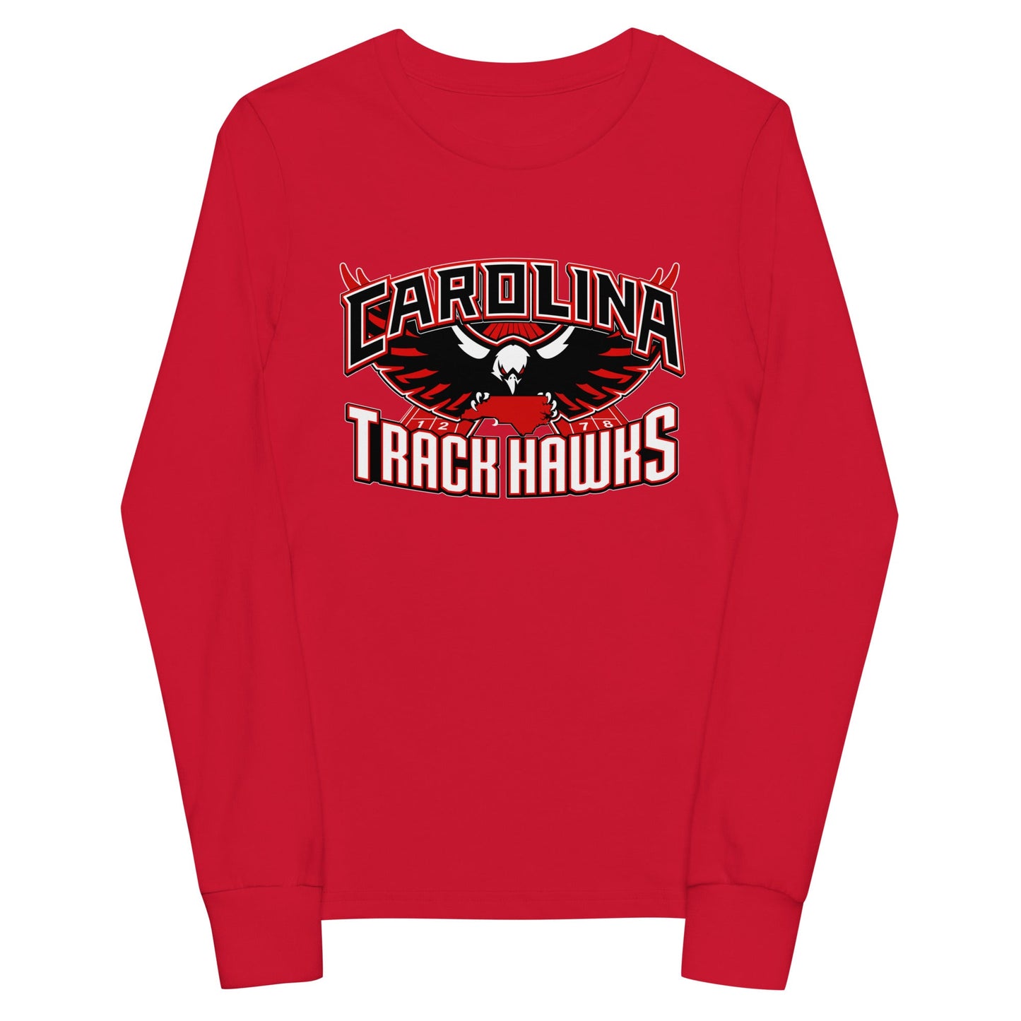 Performance | Youth Long Sleeve T-Shirt | Carolina track Hawks | Emblem Logo