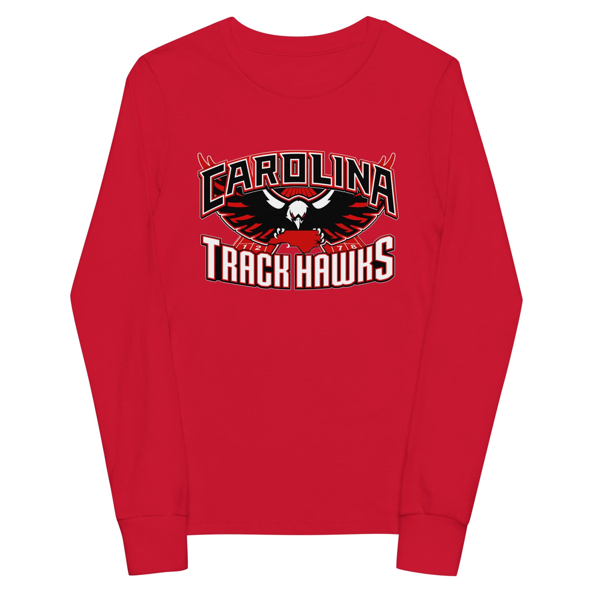 Performance | Youth Long Sleeve T-Shirt | Carolina track Hawks | Emblem Logo