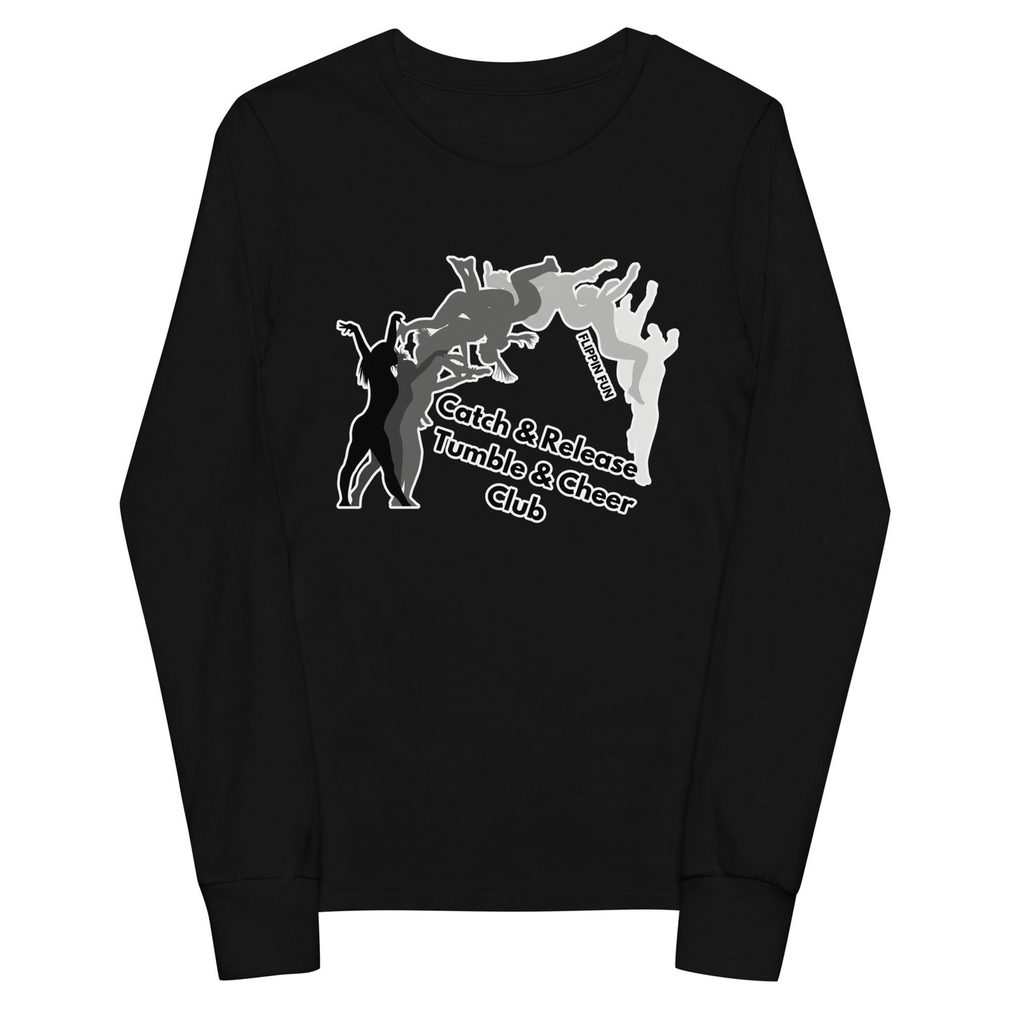 Performance | Youth Long Sleeve T-Shirt | Catch & Release Tumble & Cheer Club | Tumble Logo