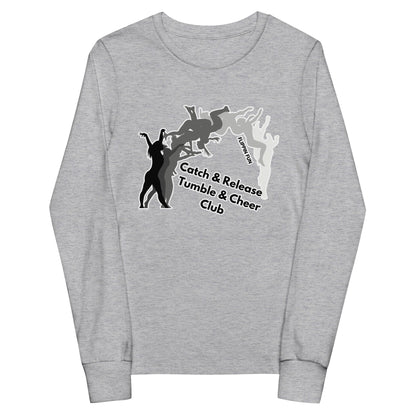 Performance | Youth Long Sleeve T-Shirt | Catch & Release Tumble & Cheer Club | Tumble Logo