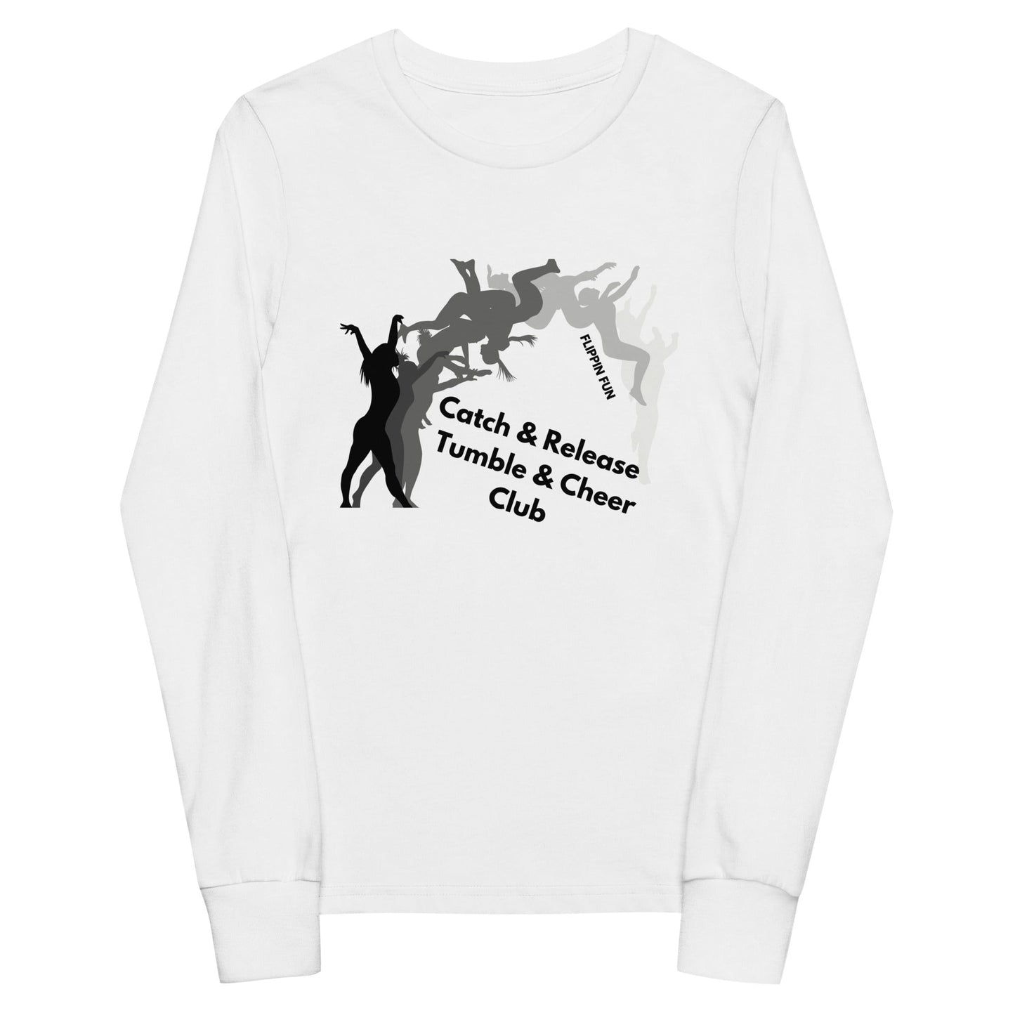 Performance | Youth Long Sleeve T-Shirt | Catch & Release Tumble & Cheer Club | Tumble Logo