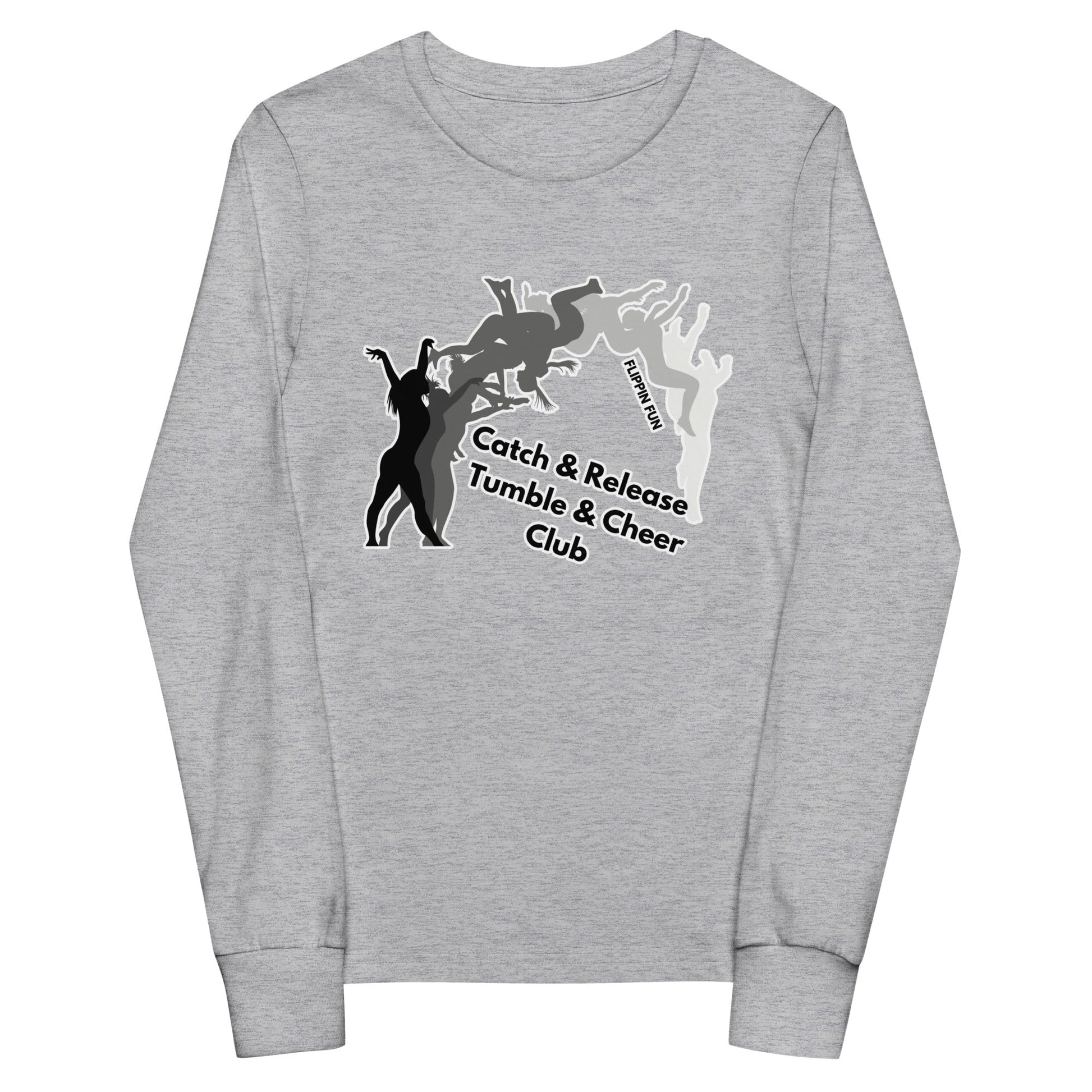 Performance | Youth Long Sleeve T-Shirt | Catch & Release Tumble & Cheer Club | Tumble Logo