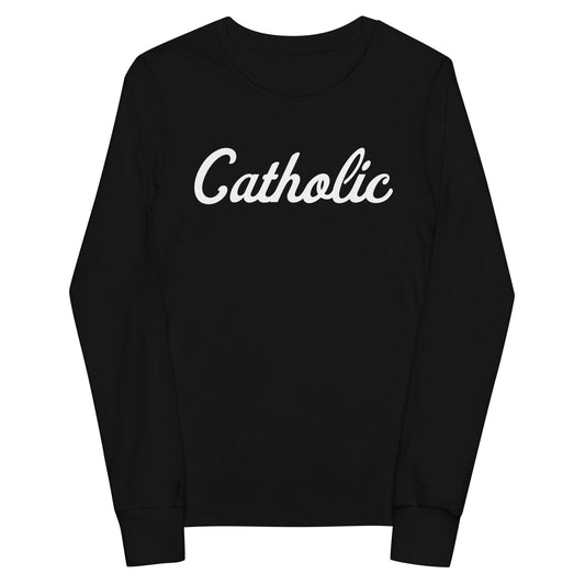 Performance | Youth Long Sleeve T-Shirt | Catholic High School | Script Logo