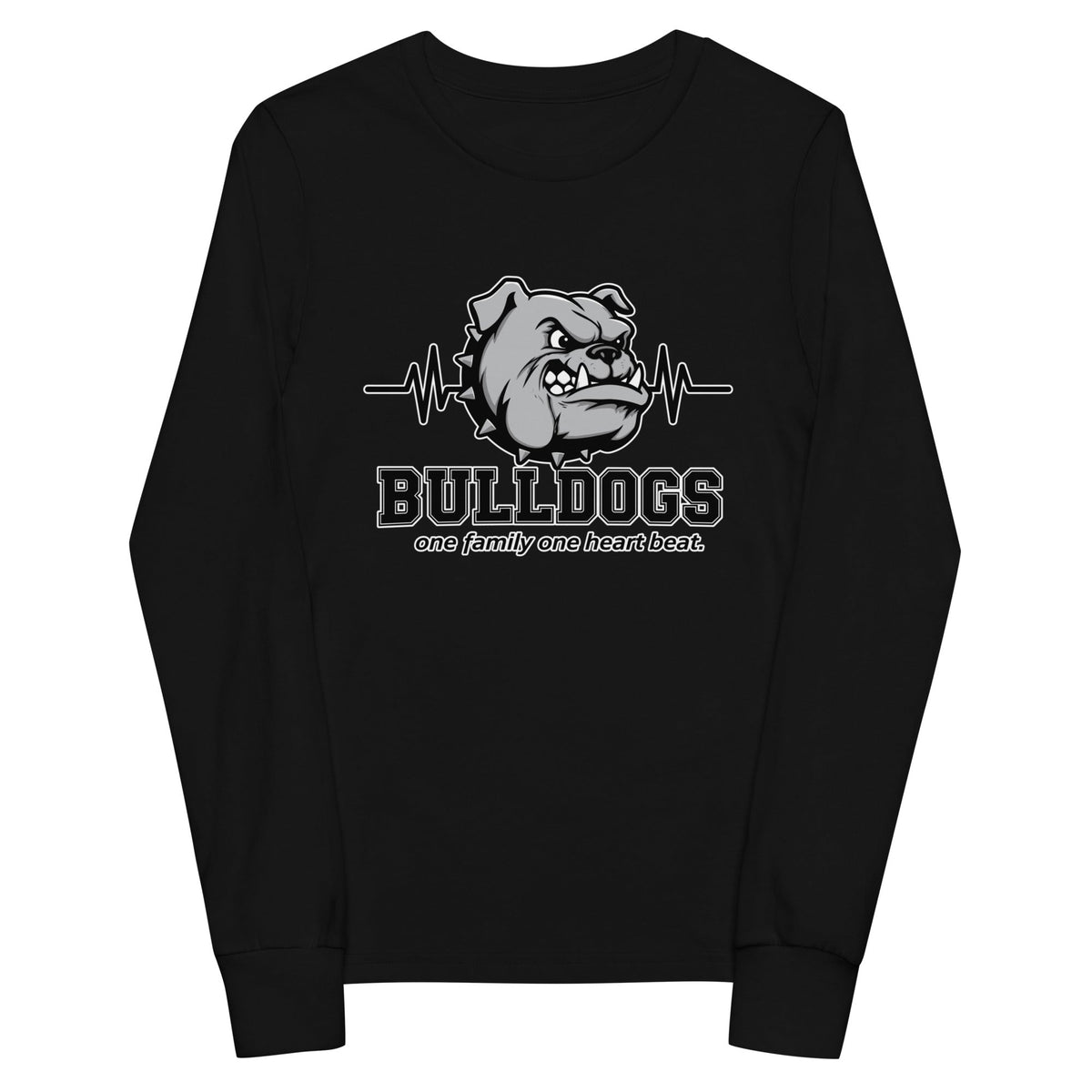 Performance | Youth Long Sleeve T-Shirt | Celina Recreational Football Black | Bulldogs Crest Logo