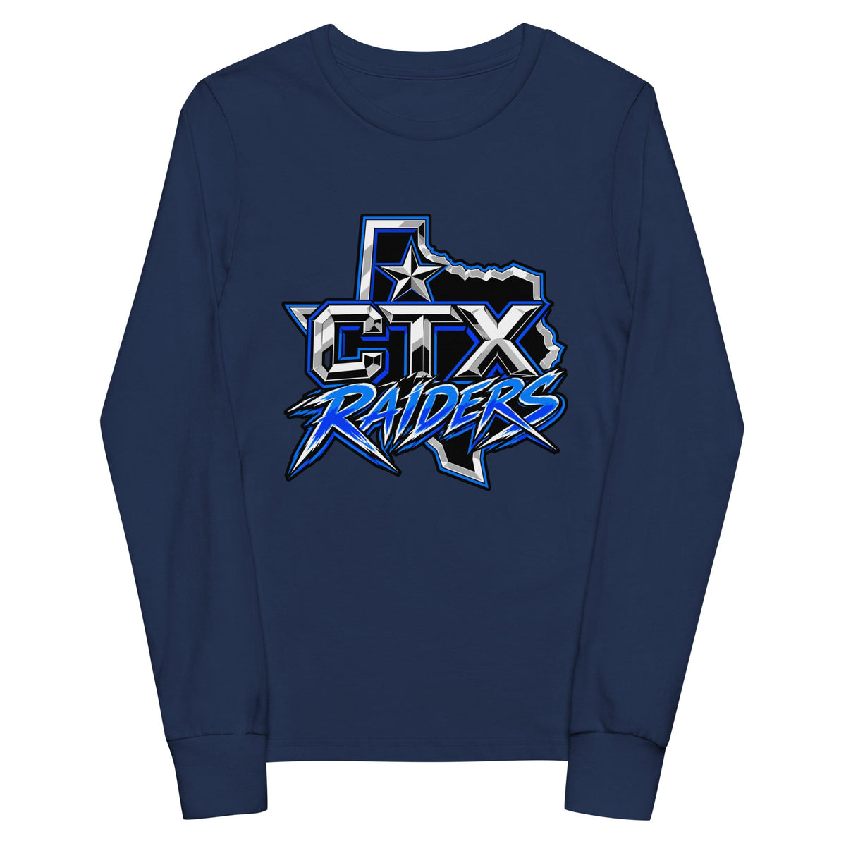 Performance | Youth Long Sleeve T-Shirt | Central Texas Raiders | Crest Logo