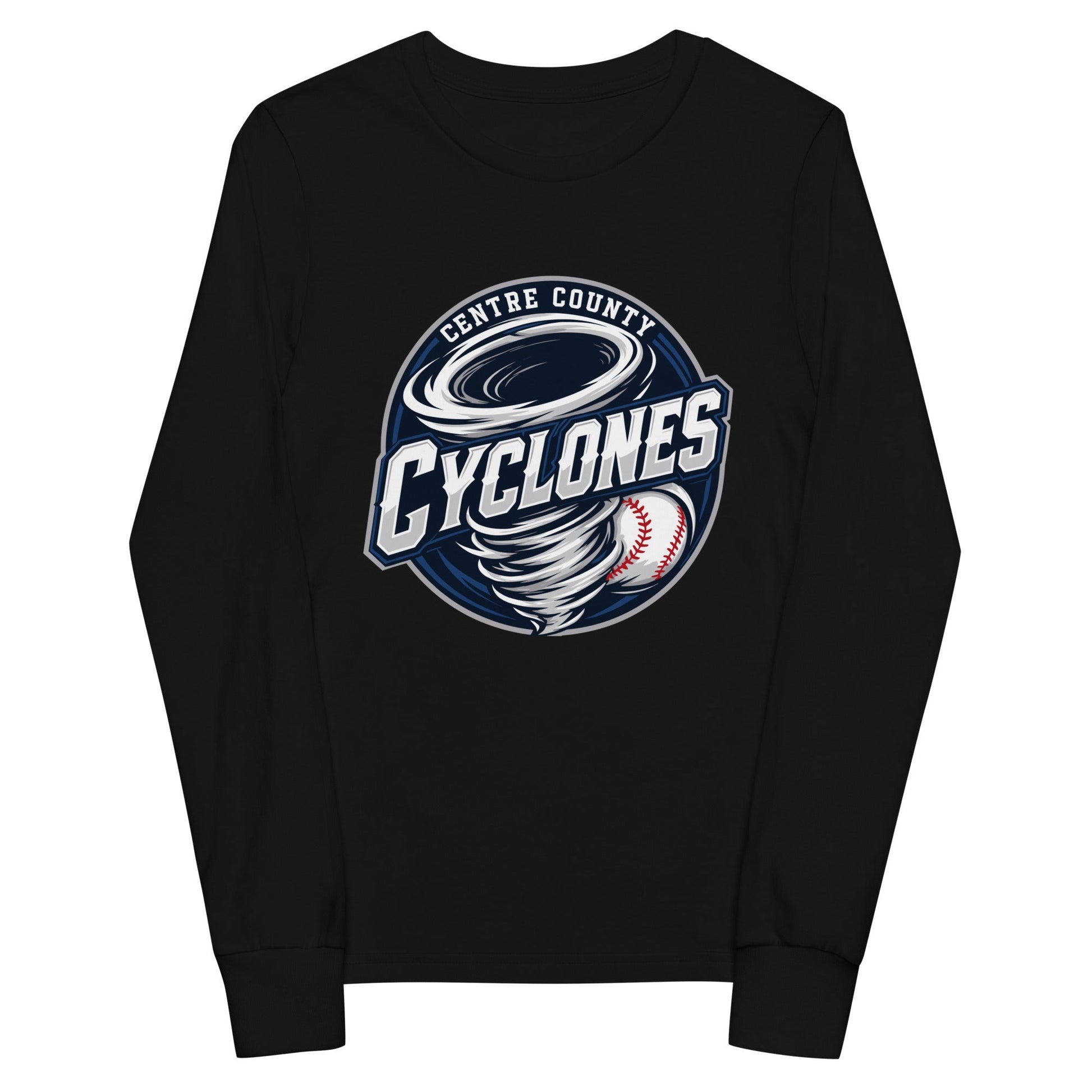 Performance | Youth Long Sleeve T-Shirt | Centre County Cyclones | Badge Logo