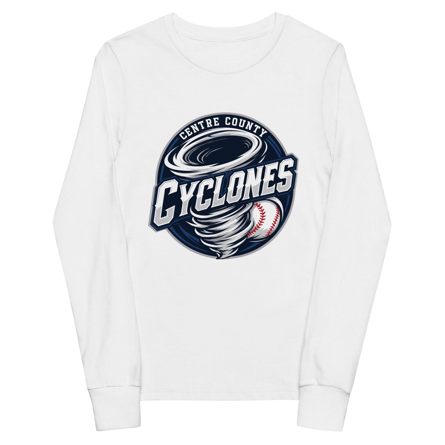 Performance | Youth Long Sleeve T-Shirt | Centre County Cyclones | Badge Logo