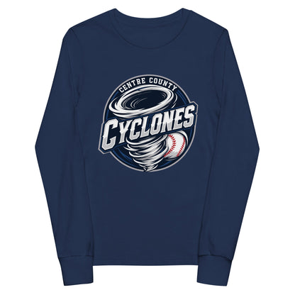Performance | Youth Long Sleeve T-Shirt | Centre County Cyclones | Badge Logo