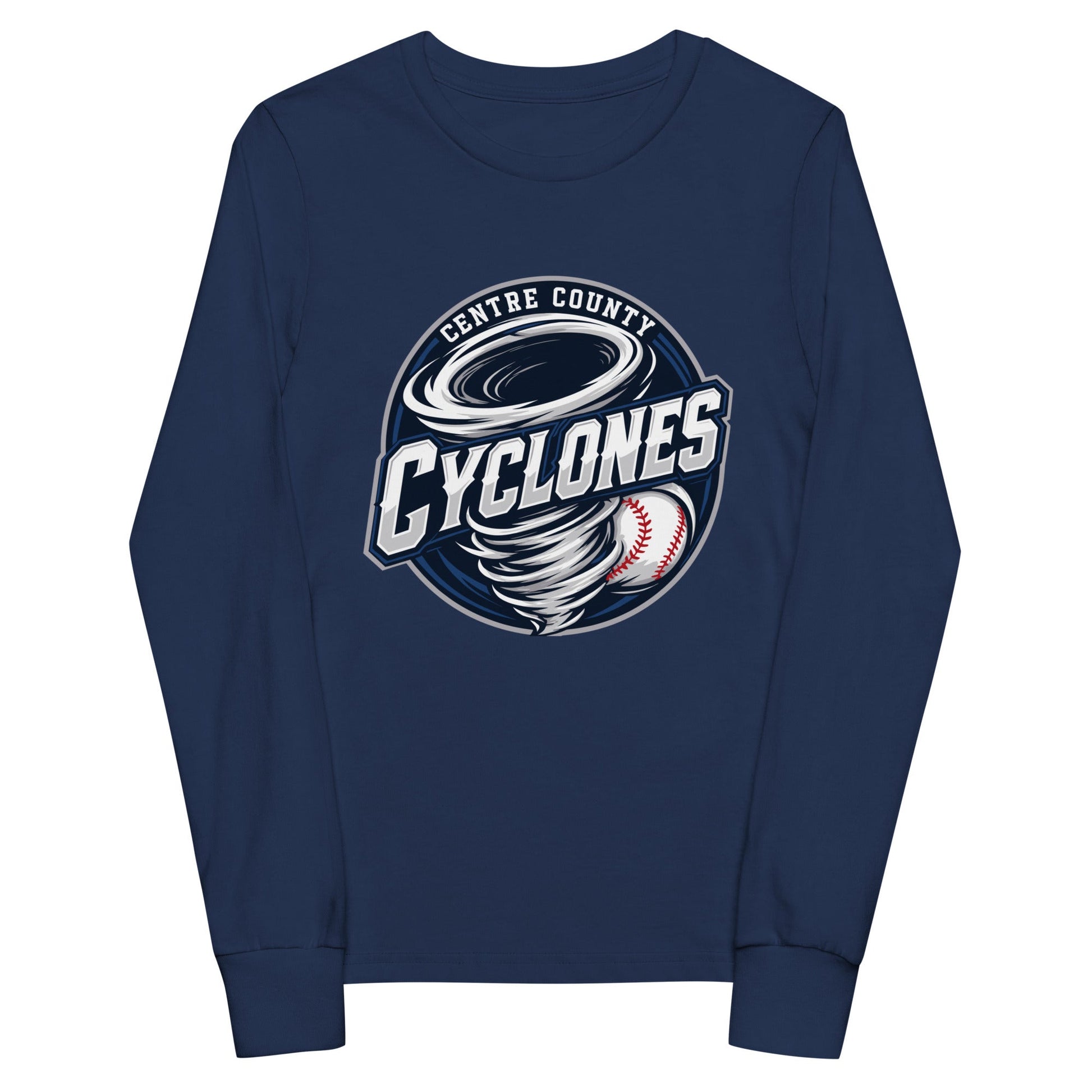 Performance | Youth Long Sleeve T-Shirt | Centre County Cyclones | Badge Logo