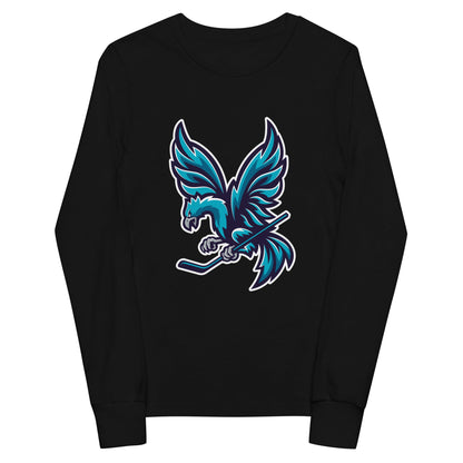 Performance | Youth Long Sleeve T-Shirt | Charlotte Rise | Mascot Logo