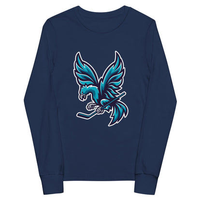Performance | Youth Long Sleeve T-Shirt | Charlotte Rise | Mascot Logo