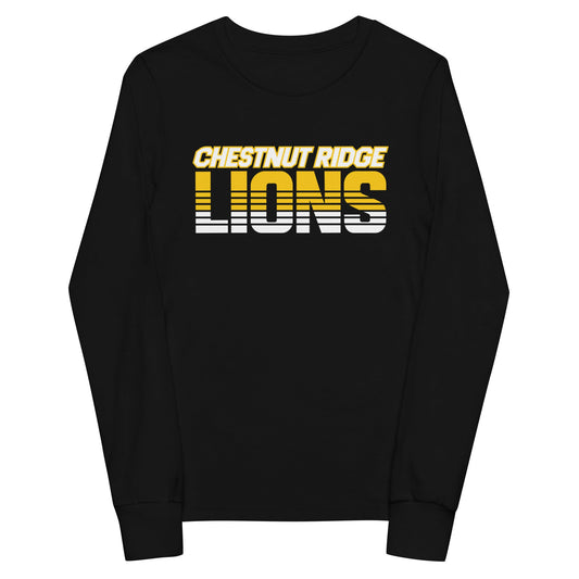 Performance | Youth Long Sleeve T-Shirt | Chestnut Ridge Lions Football | Script Logo