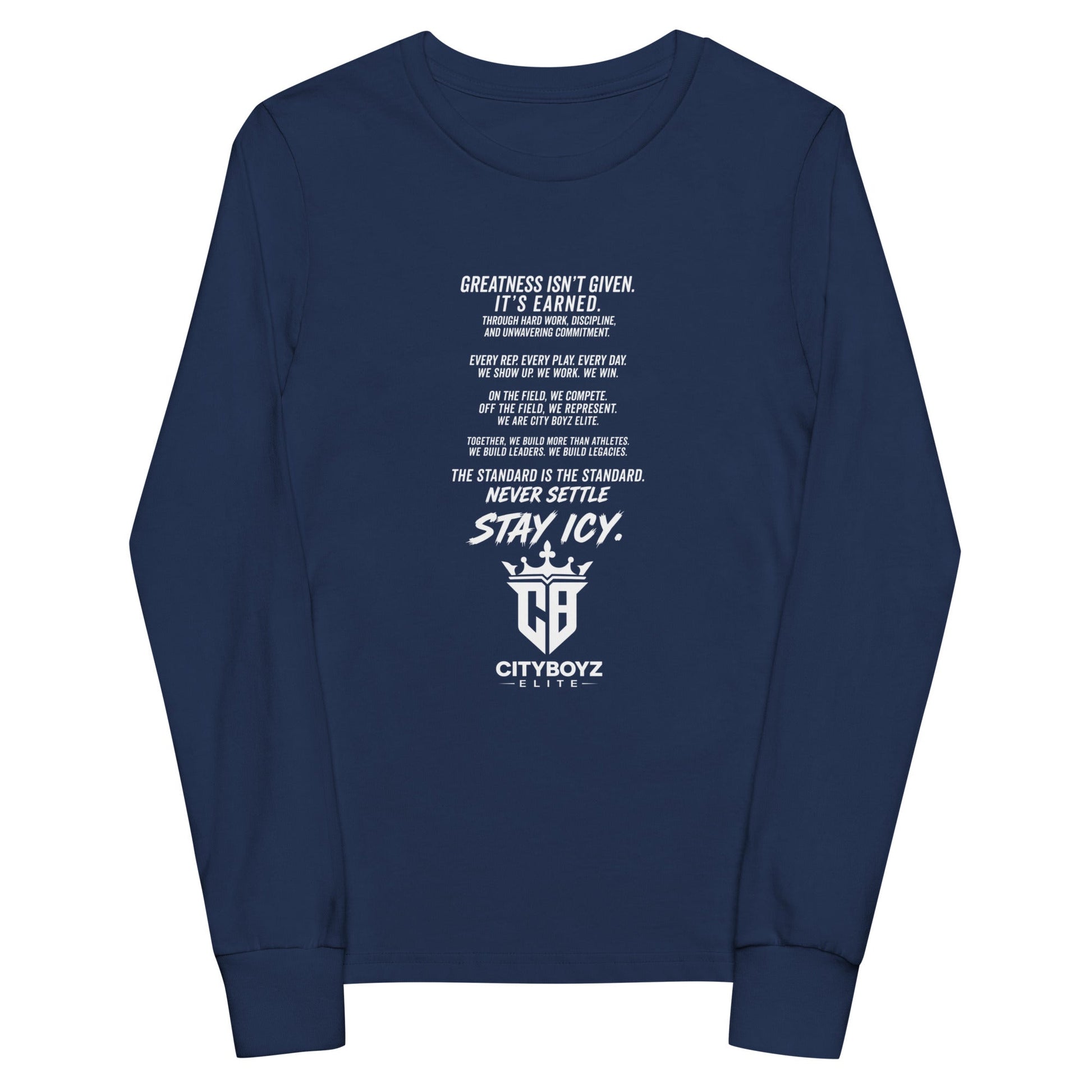 Performance | Youth Long Sleeve T-Shirt | City Boyz Elite | Legacy Builder Mark Logo