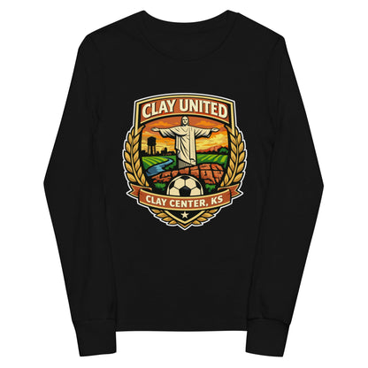 Performance | Youth Long Sleeve T-Shirt | Clay United | Crest Logo