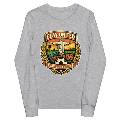 Performance | Youth Long Sleeve T-Shirt | Clay United | Crest Logo