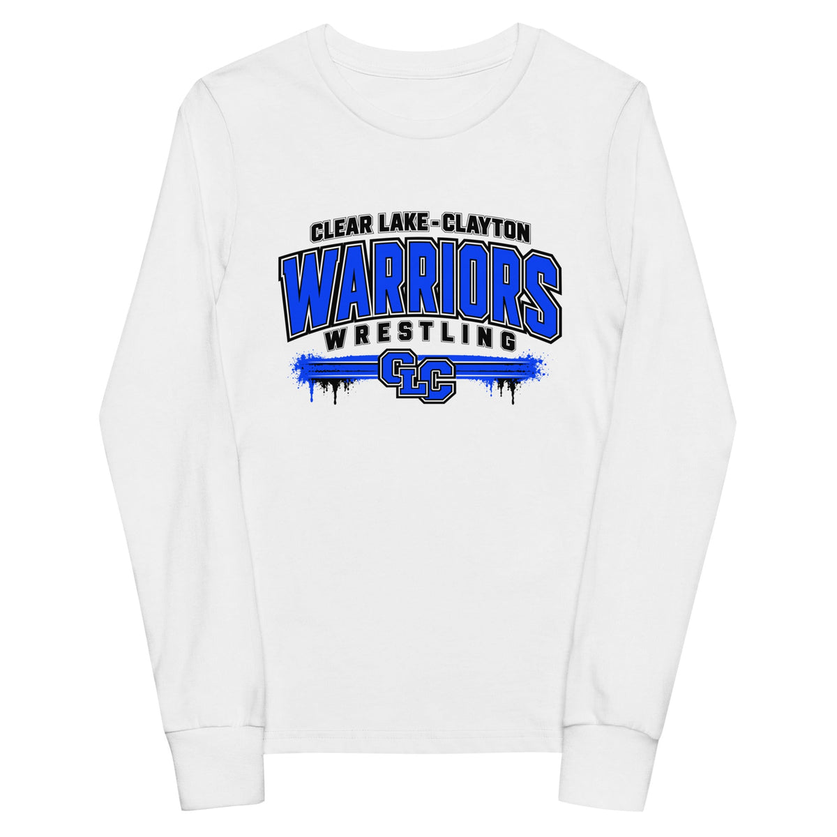Performance | Youth Long Sleeve T-Shirt | Clear Lake - Clayton Wrestling | Warrior Crest Logo