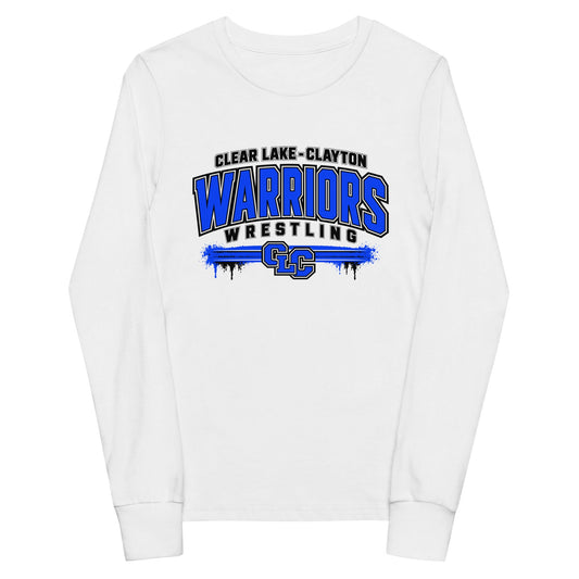 Performance | Youth Long Sleeve T-Shirt | Clear Lake - Clayton Wrestling | Warrior Crest Logo