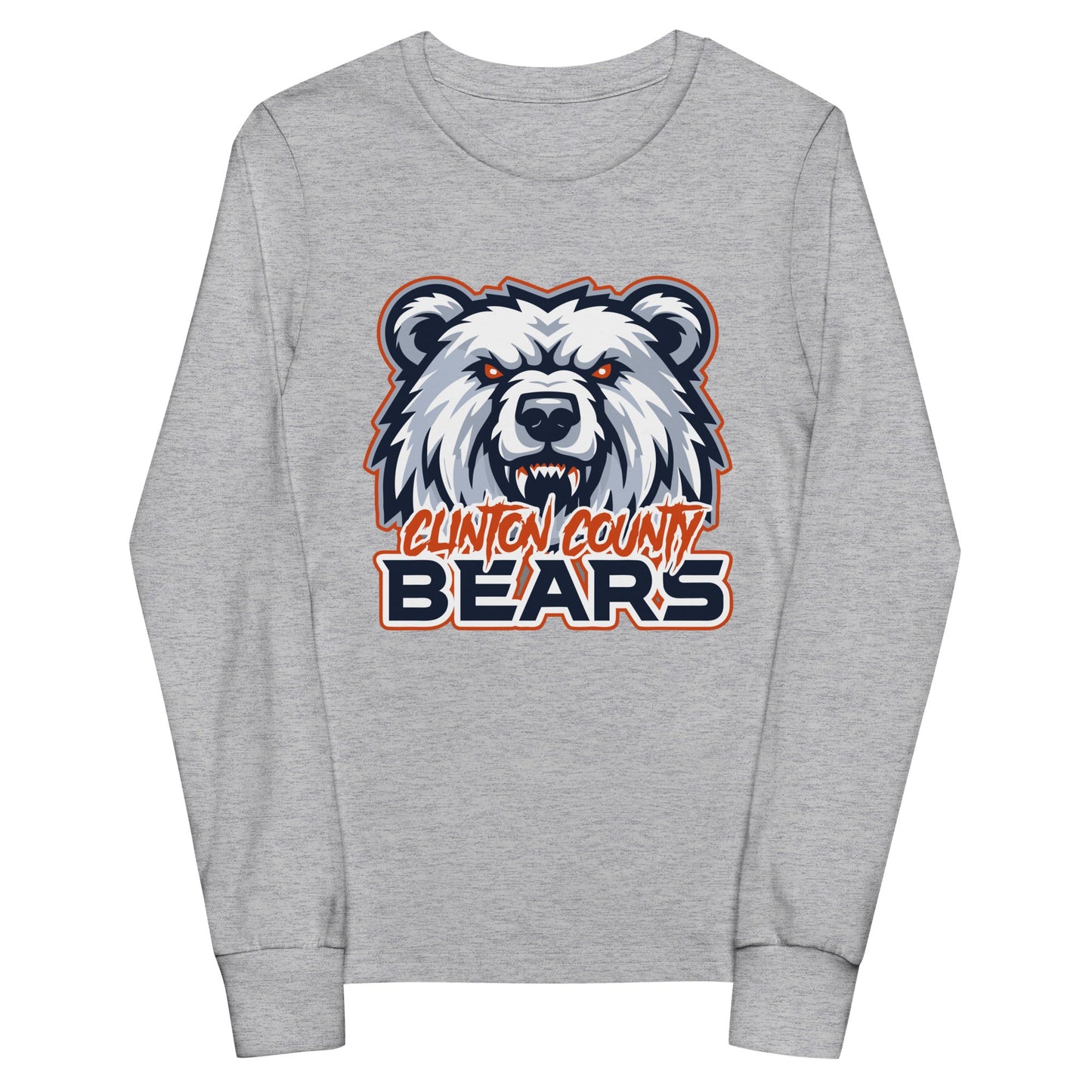 Performance | Youth Long Sleeve T-Shirt | CLINTON COUNTY BEARS | Bears Mascot Logo