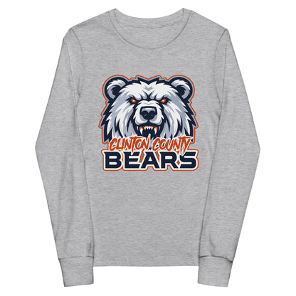 Performance | Youth Long Sleeve T-Shirt | CLINTON COUNTY BEARS | Bears Mascot Logo
