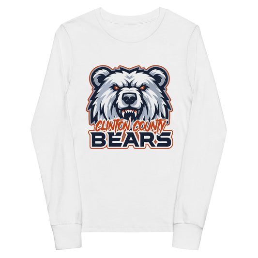 Performance | Youth Long Sleeve T-Shirt | CLINTON COUNTY BEARS | Bears Mascot Logo