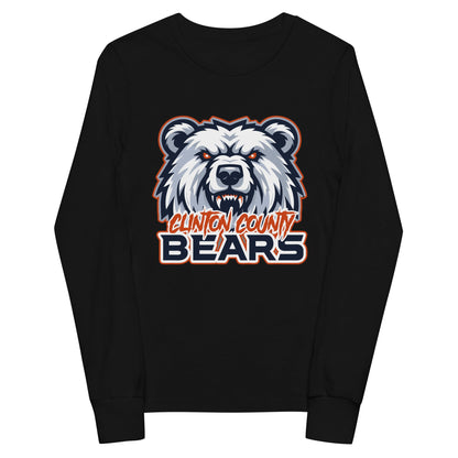 Performance | Youth Long Sleeve T-Shirt | CLINTON COUNTY BEARS | Bears Mascot Logo