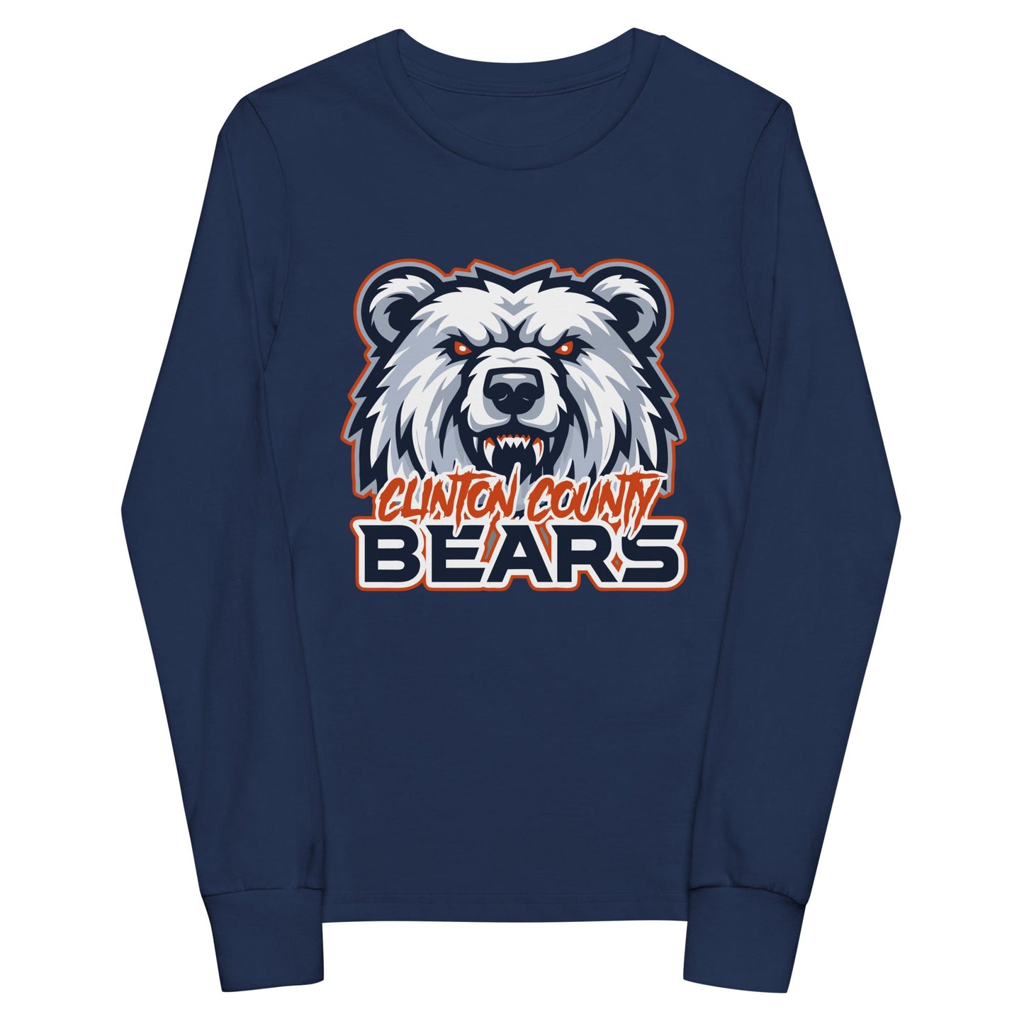 Performance | Youth Long Sleeve T-Shirt | CLINTON COUNTY BEARS | Bears Mascot Logo