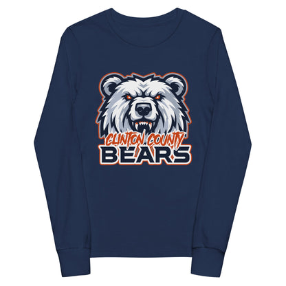 Performance | Youth Long Sleeve T-Shirt | CLINTON COUNTY BEARS | Bears Mascot Logo