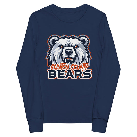 Performance | Youth Long Sleeve T-Shirt | CLINTON COUNTY BEARS | Bears Mascot Logo