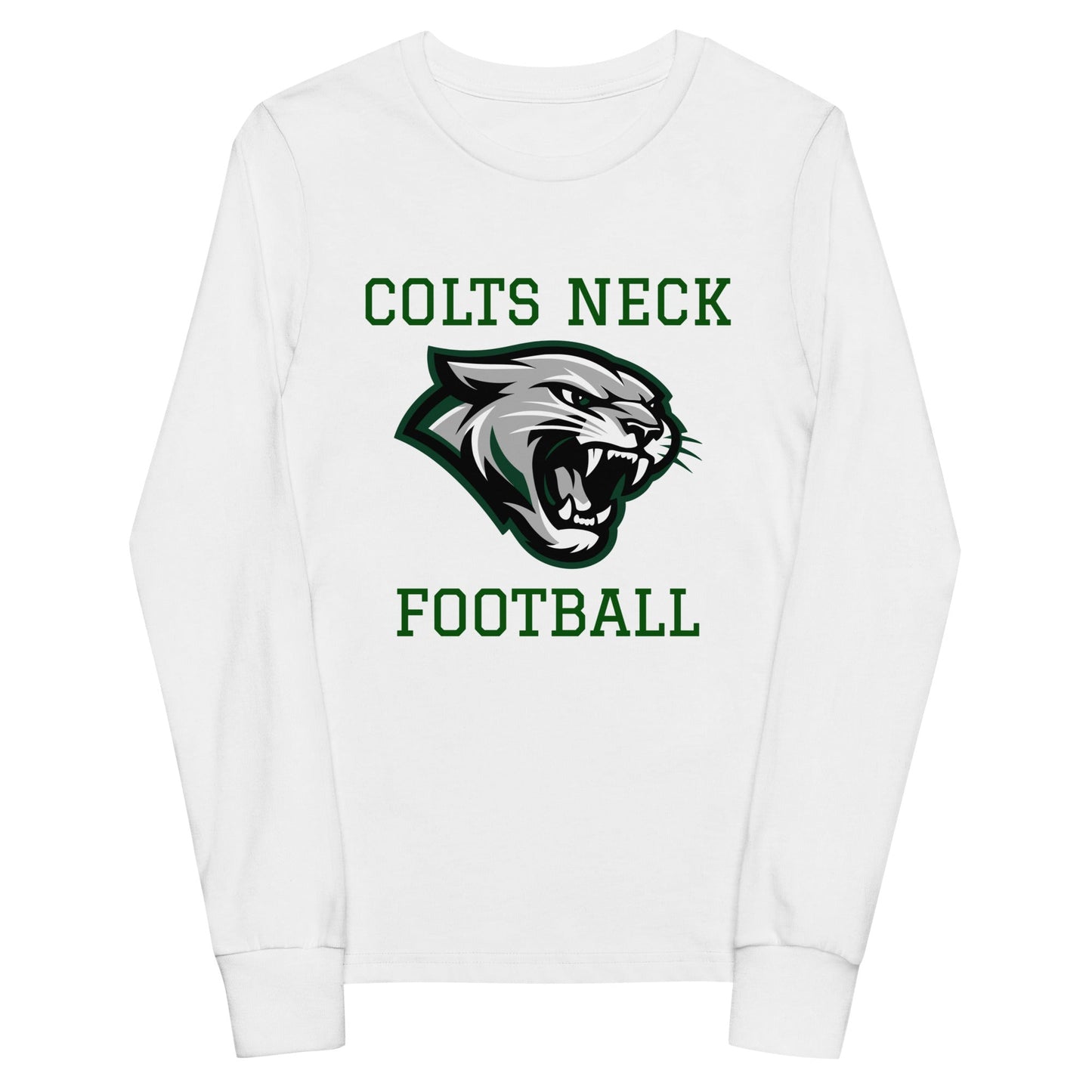 Performance | Youth Long Sleeve T-Shirt | Colts Neck Cougars | Youth Tackle Football (AYF) | Green Predator Logo