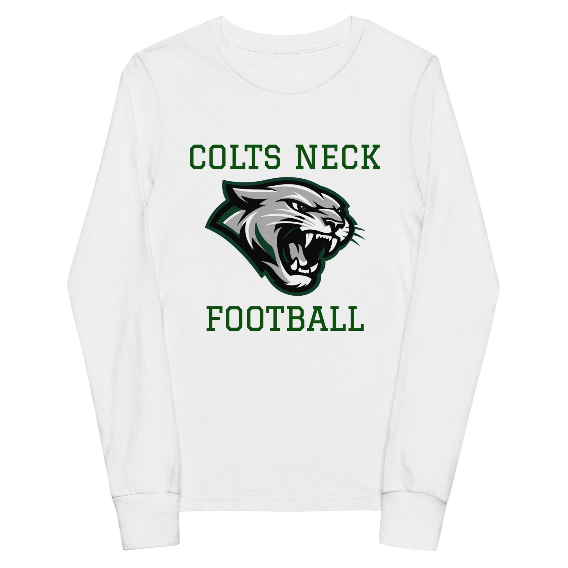 Performance | Youth Long Sleeve T-Shirt | Colts Neck Cougars | Youth Tackle Football (AYF) | Green Predator Logo