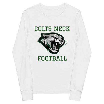 Performance | Youth Long Sleeve T-Shirt | Colts Neck Cougars | Youth Tackle Football (AYF) | Green Predator Logo