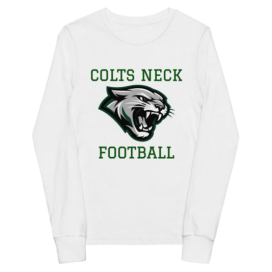 Performance | Youth Long Sleeve T-Shirt | Colts Neck Cougars | Youth Tackle Football (AYF) | Green Predator Logo