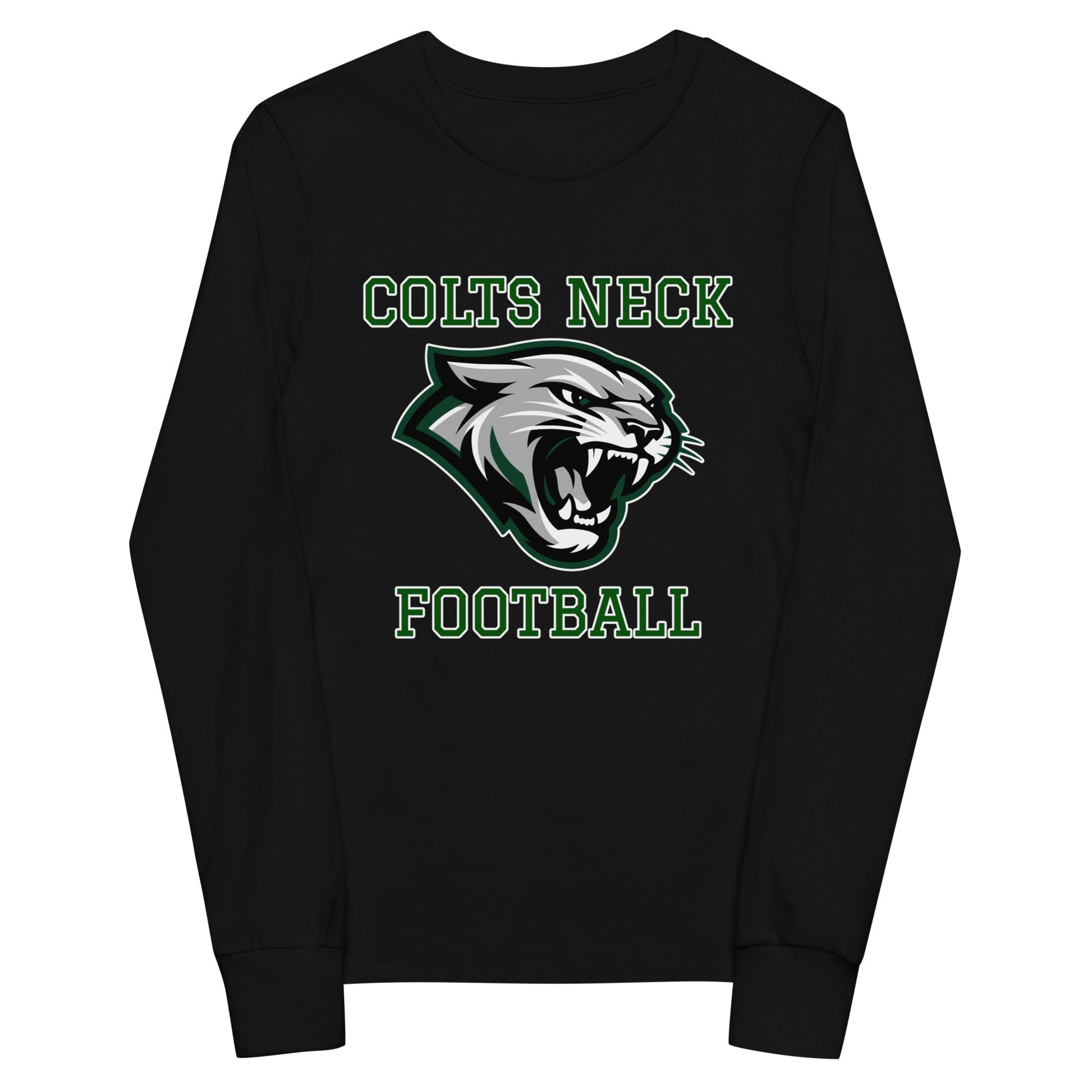 Performance | Youth Long Sleeve T-Shirt | Colts Neck Cougars | Youth Tackle Football (AYF) | Green Predator Logo