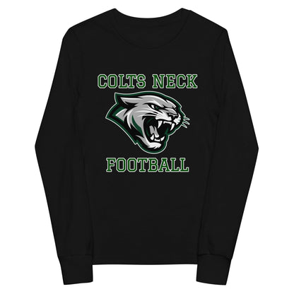 Performance | Youth Long Sleeve T-Shirt | Colts Neck Cougars | Youth Tackle Football (AYF) | Green Predator Logo