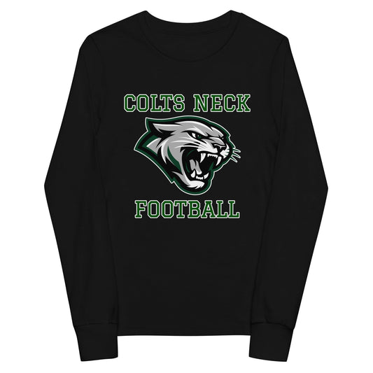 Performance | Youth Long Sleeve T-Shirt | Colts Neck Cougars | Youth Tackle Football (AYF) | Green Predator Logo