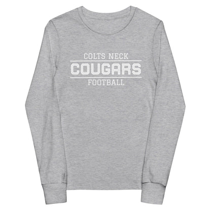 Performance | Youth Long Sleeve T-Shirt | Colts Neck Cougars | Youth Tackle Football (AYF) | Script Logo